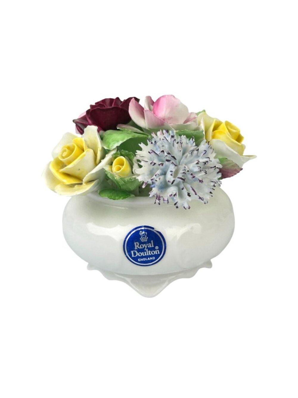 Royal Doulton Made in England Mixed Floral Bouquet Porcelain Ceramic Rose VTG